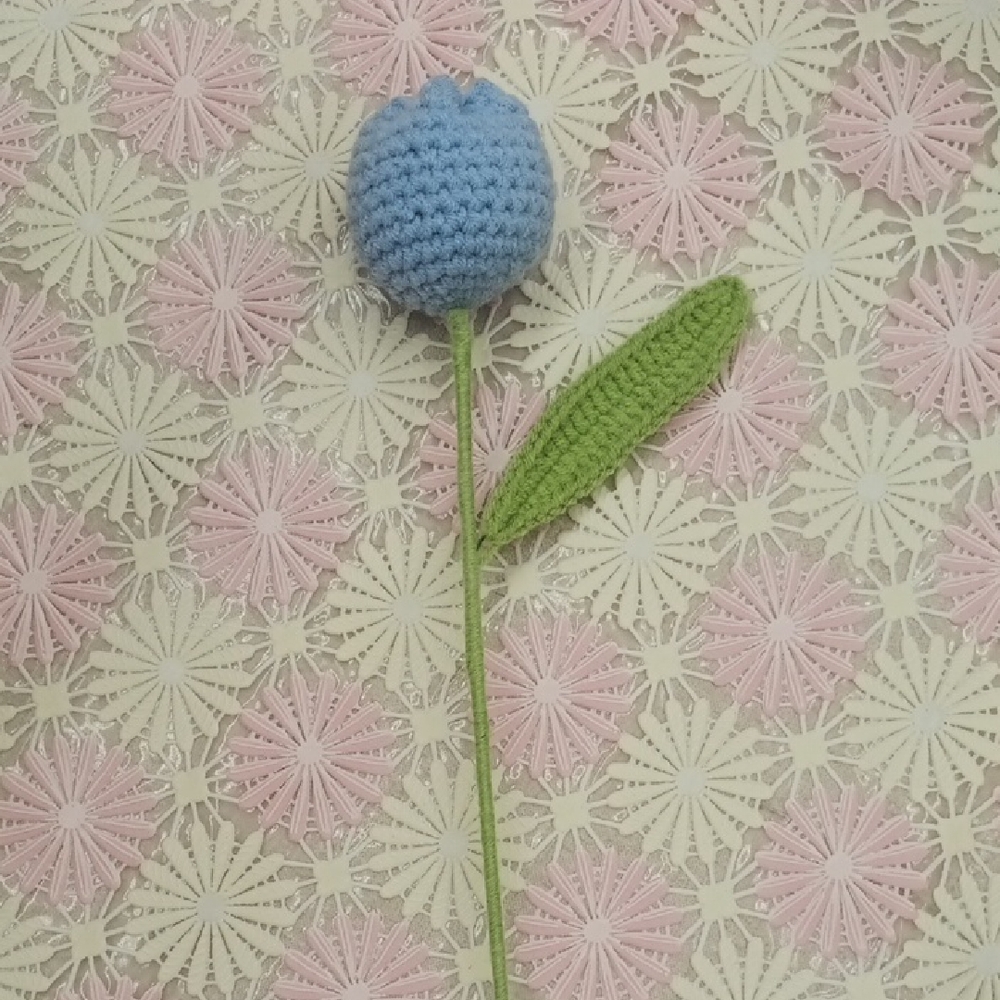 Handcrafted Blue Crochet Flower Accessory